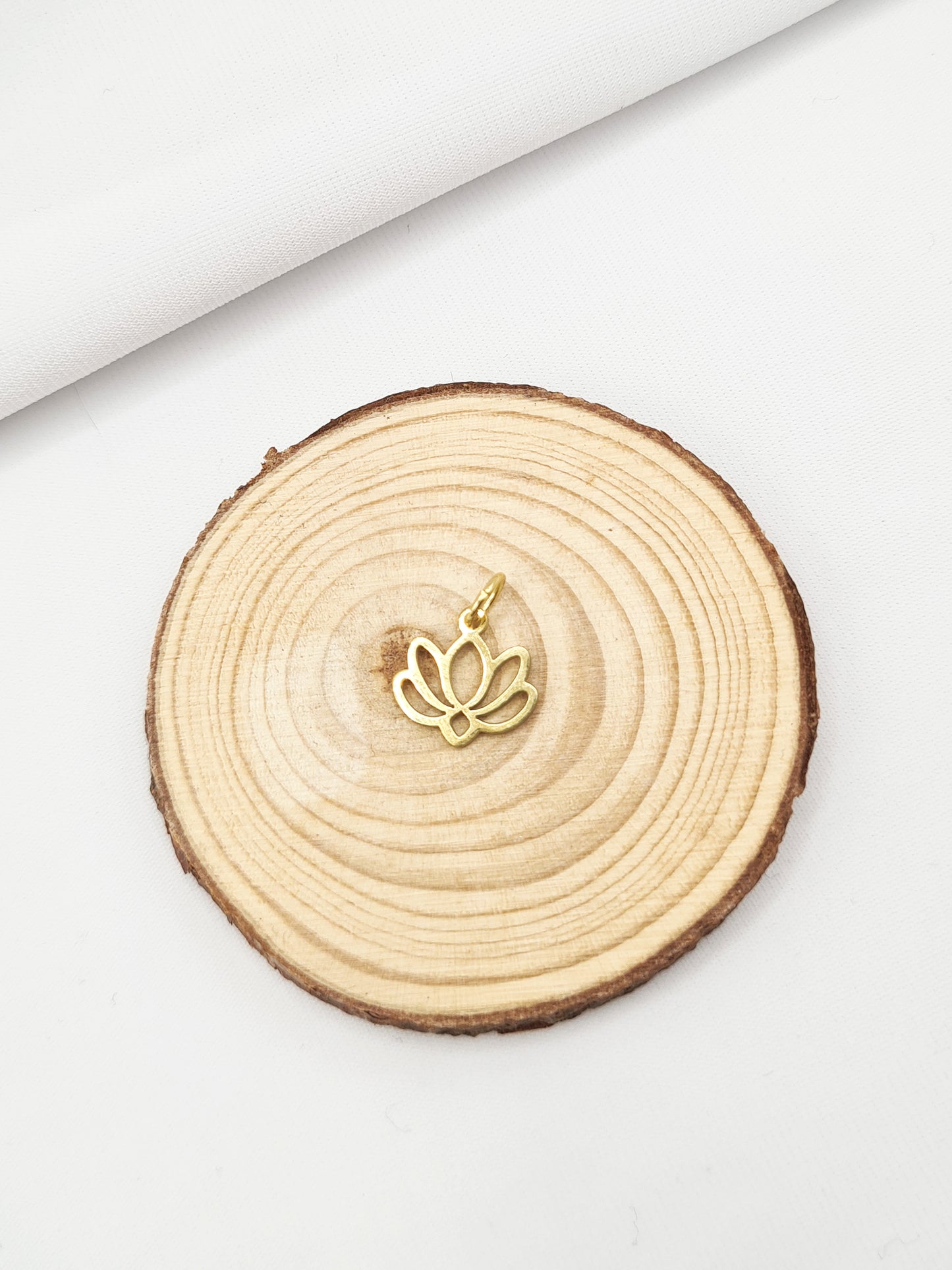 pampille en acier inoxydable doré et argenté - Lotus