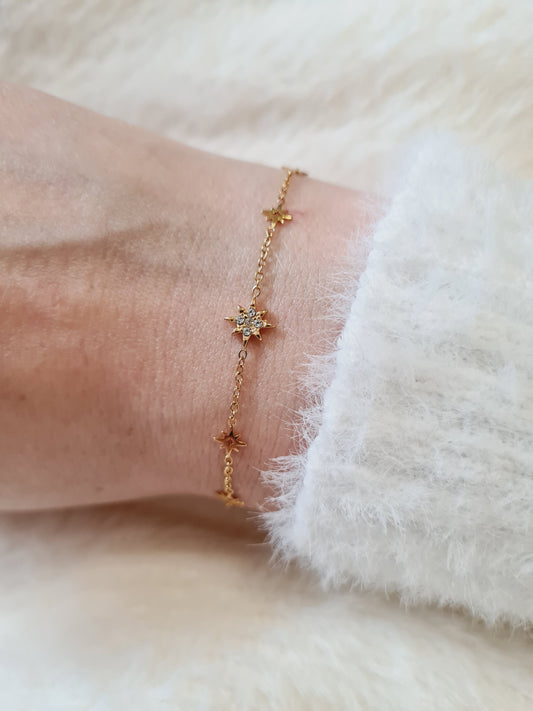 Astrée est un bracelet en acier inoxydable doré