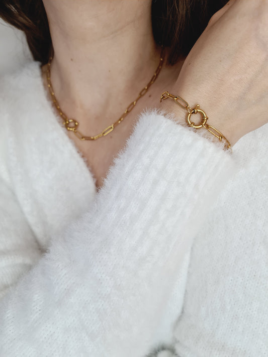 Pépi est un bracelet en acier inoxydable doré