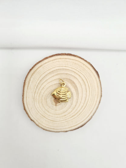 Pampille en acier inoxydable doré et argenté - Poisson