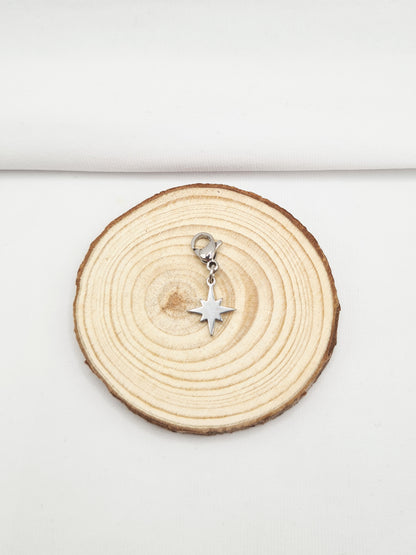 pampille en acier inoxydable doré et argenté - Etoile du nord