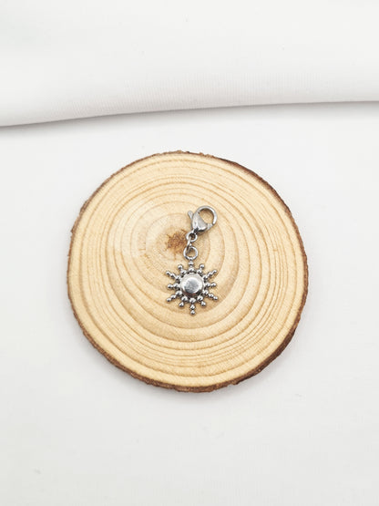 pampille en acier inoxydable doré et argenté - Soleil éternel