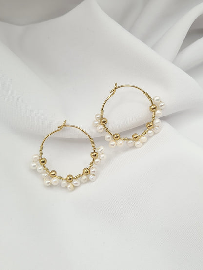 Boucles d'oreilles créoles PEARL