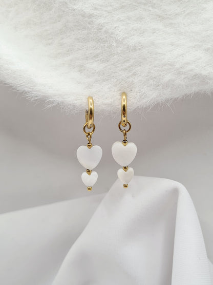 Boucles d'oreilles DUO COEURS